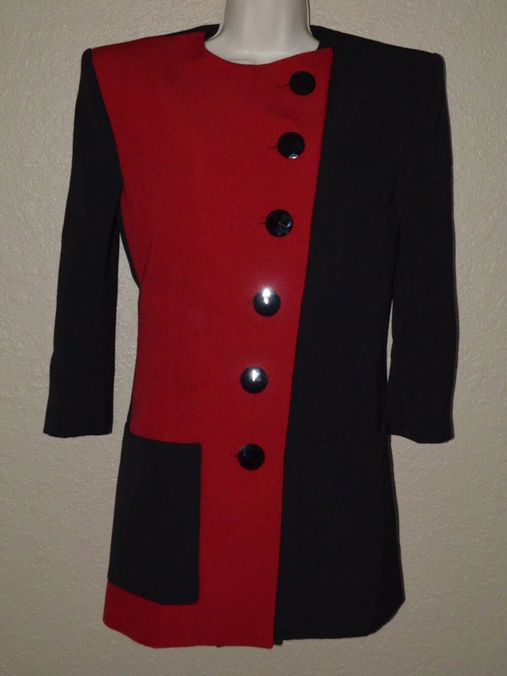 NWOT $3890 Sz XS 38 2 Saint Laurent Red Black Color Block Paloma Wool Coat